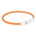 Trixie Flash light band USB, TPU/nylon, M–L: 45 cm/ř 7 mm, orange
