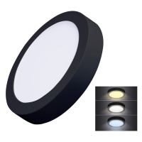 Solight LED mini panel CCT, prisazený, 18W, 1530lm, 3000K, 4000K, 6000K, okrúhly, čierna f