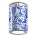 PI stropné svietidlo, kvetinový vzor, Ø 8,5 cm modrá/biela