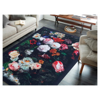 DY Čierny kvetinový koberec Margy Rozmer: 120x180 cm