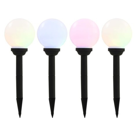 vidaXL Vonkajšie solárne lampy 4 ks 15 cm LED guľové RGB