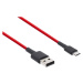 Nabíjací a dátový kábel USB, USB Type-C, 100 cm, 3000 mA, vzor šnúrky, Xiaomi Mi Braided, červen
