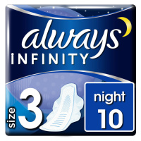 ALWAYS Night Hygienické vložky s krídelkami 10 ks