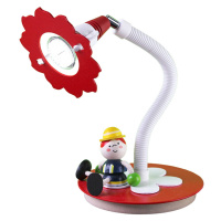 Stolná LED lampa Požiarnik Fred, červeno-biela