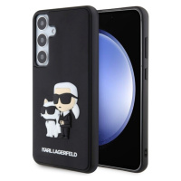 Karl Lagerfeld 3D Rubber Karl and Choupette Zadný Kryt pre Samsung Galaxy S24+ Black