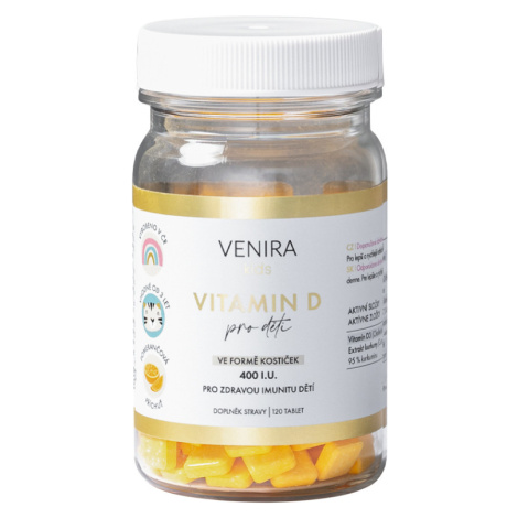 VENIRA Kids vitamín D pre deti pomaranč 120 cmúľacích tabliet