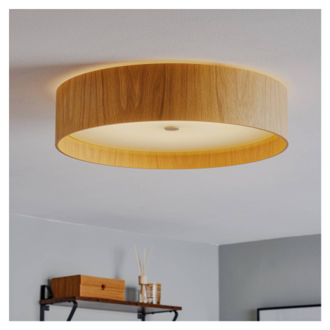 LED stropné svietidlo LARAwood L, biely dub, Ø 55 cm Domus