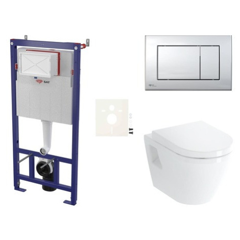 Cenovo zvýhodnený závesný WC set SAT do ľahkých stien / predstenová montáž + WC VitrA Integra SI