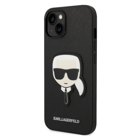 Kryt na Apple iPhone 14 Plus Karl Lagerfeld Saffiano Karl Head KLHCP14MSAPKHK čierne