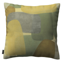 Dekoria Karin - jednoduchá obliečka, geometrické vzory v zeleno - hnedých farbách, 50 x 50 cm, V