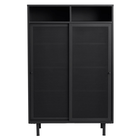 Čierna kovová skrinka s posuvnými dverami 90x140x40 cm Veep – Unique Furniture