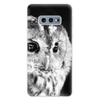 Odolné silikónové puzdro iSaprio - BW Owl - Samsung Galaxy S10e