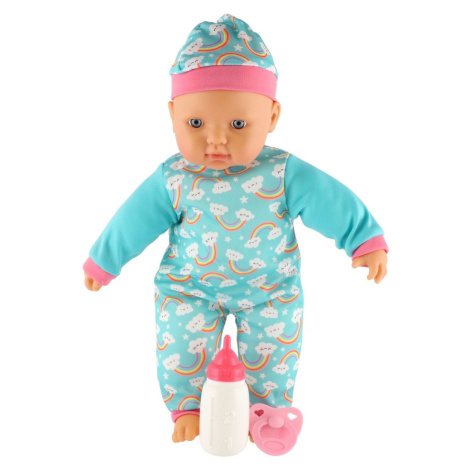 Teddies Bábika bábätko 40 cm s mäkkým telom, fľaštičkou a cumlíkom