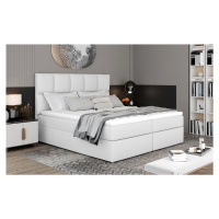 NABBI Grosio 165 čalúnená manželská posteľ s úložným priestorom biela