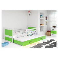 Expedo Detská posteľ FIONA P2 + matrac + rošt ZADARMO, 90x200 cm, biela/zelená