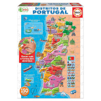 Puzzle Mapa Portugalska s monumentami Educa 150 dielov od 7 rokov