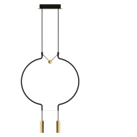 Axolight Liaison P2 lampa čierna/zlatá 56 cm