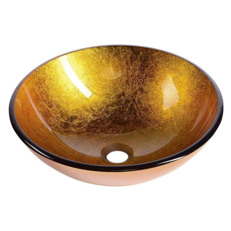 SAPHO - AGO sklenené umývadlo na dosku Ø 42 cm, zlatá oranžová 2501-19
