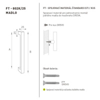 FT - MADLO kód 802K 25x25 mm ST ks NEM - nerez matná (F60) 25x25 mm 1200 mm