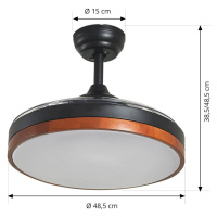 Lindy LED stropný ventilátor Oras, čierny, DC, tichý, 107 cm