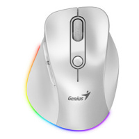 Myš bezdrátová, Genius Ergo 9000S Pro, bílá, optická, 2400DPI