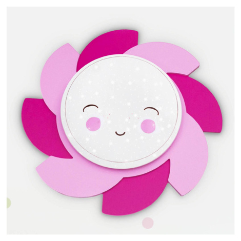 LED nástenné svietidlo Sun Starlight Smile, ružové Elobra
