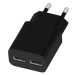 Nabíjačka WG 2xUSB 2,4A + kábel Micro USB, čierna