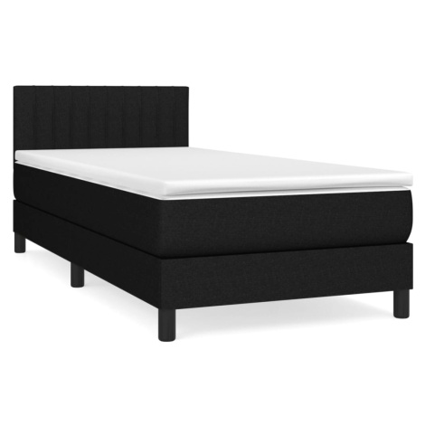 vidaXL Posteľný rám boxspring s matracom čierny 90x200 cm látka