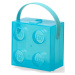LEGO box s rukoväťou - priesvitná modrá