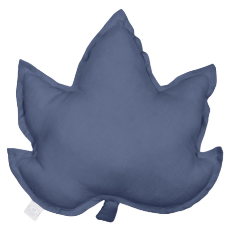 Dadaboom.sk Ľanový vankúš javorový list modrá 43×43 cm