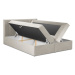 Béžová zamatová dvojlôžková posteľ Mazzini Beds Afra, 200 x 200 cm