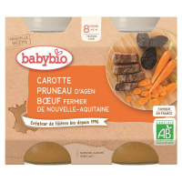 BABYBIO menu mrkvu a sušené slivky s hovädzím mäsom 2x200 g