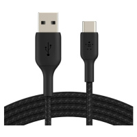 Belkin BOOST Charge Braided USB-C/USB-A odolný kábel, 2m, čierny