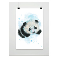 Akvarelový detský plagát s obrázkom pandy
