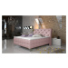 NABBI Amika 160 čalúnená manželská posteľ s úložným priestorom ružová (Omega 91)