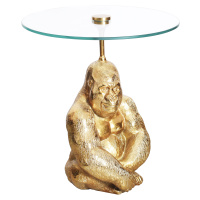 Estila Luxusný okrúhly príručný stolík Wilde v art-deco štýle s podstavou s figúrou gorily v zla