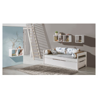 DL Drevená detská posteľ s prístelkou Bela 90x200 cm Farba: Biela, Motív: Paríž