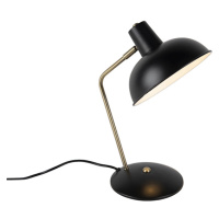 Retro stolová lampa čierna s bronzom - Milou
