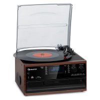 Auna Oakland DAB, retro stereo systém, DAB+/FM, BT funkcia, vinyl, CD, kazetový prehárvač