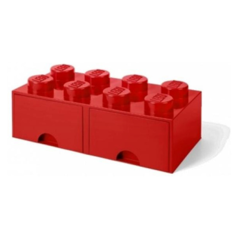 LEGO® úložný box 8 - so zásuvkami červená 250 x 500 x 180 mm