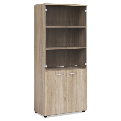 LENZA Express Office - Skriňa - kombinovaná so zámkom, sklo, 80x40x182,1