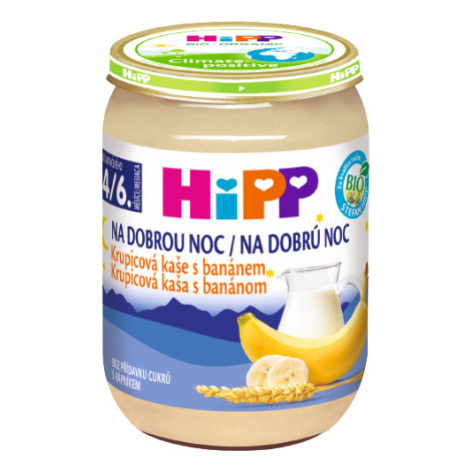 HIPP BIO Na dobrú noc Krupicová kaša s banánom 190 g