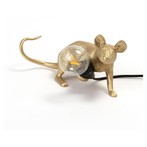 Stolová LED lampa Mouse Lamp USB ležiaca zlatá SELETTI