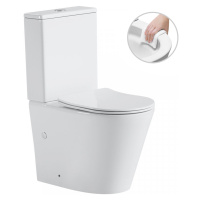 Cerano Carlito, WC kombi Rimless 610x365x850 mm, spodný/zadný odpad + UF toaletné sedátko, biela