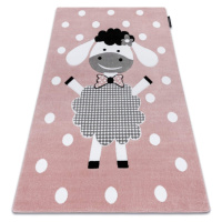DW Ružový bodkovaný koberec Veselá ovca Rozmer: 160x220 cm