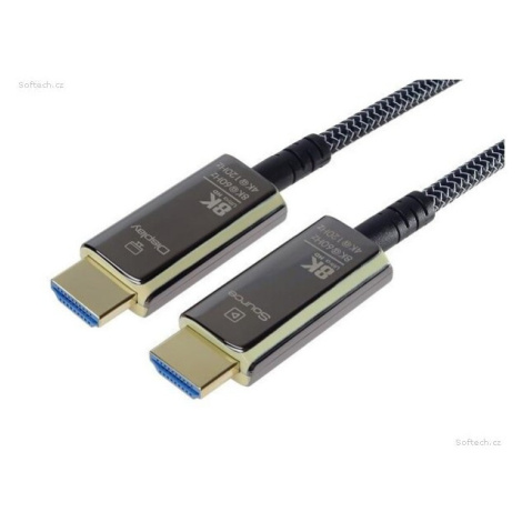 PremiumCord Ultra High Speed HDMI 2.1 optický fiber kábel 8K @ 60Hz, 5m pozlátené