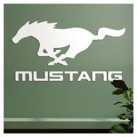 Drevený znak auta - Logo Mustang, Biela