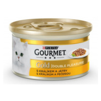 GOURMET GOLD cat králik&pečeň konzervy pre mačky 12x85g