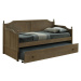 KONDELA Baroba rustikálna jednolôžková posteľ s prístelkou 90x200 cm dub antický