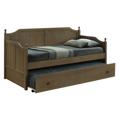 KONDELA Baroba rustikálna jednolôžková posteľ s prístelkou 90x200 cm dub antický Tempo Kondela